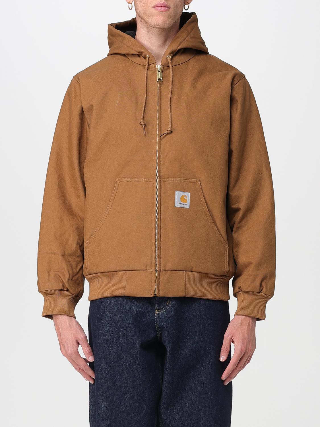 Logo-patch cotton hooded jacket - Brown