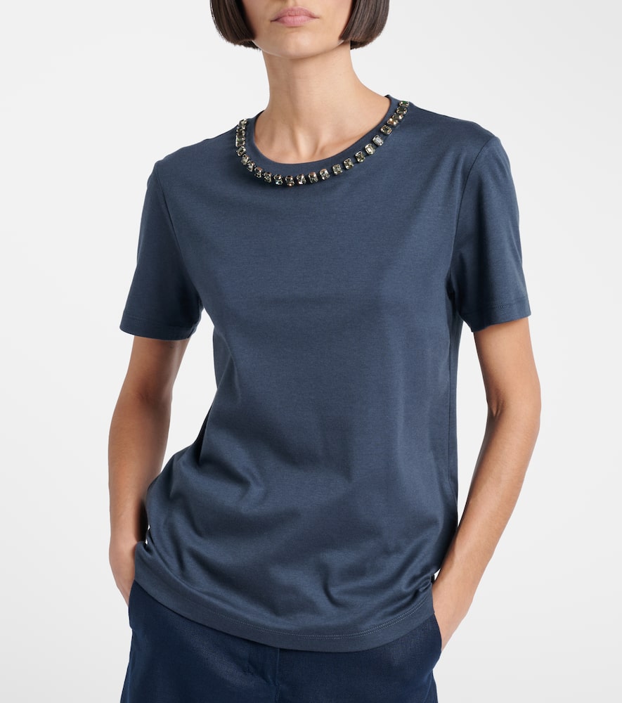 Bingo embellished cotton-blend T-shirt