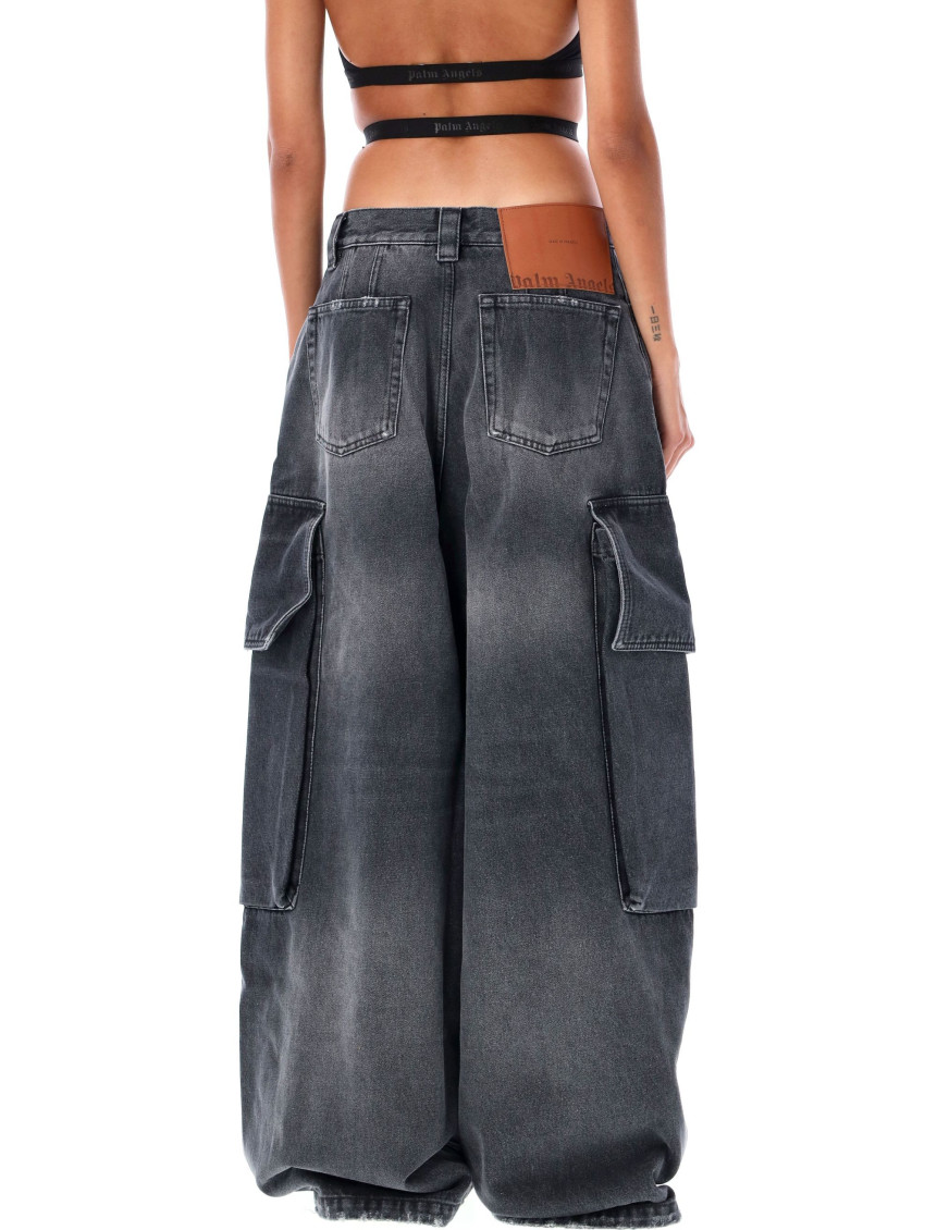 Low-rise wide-leg jeans - Black