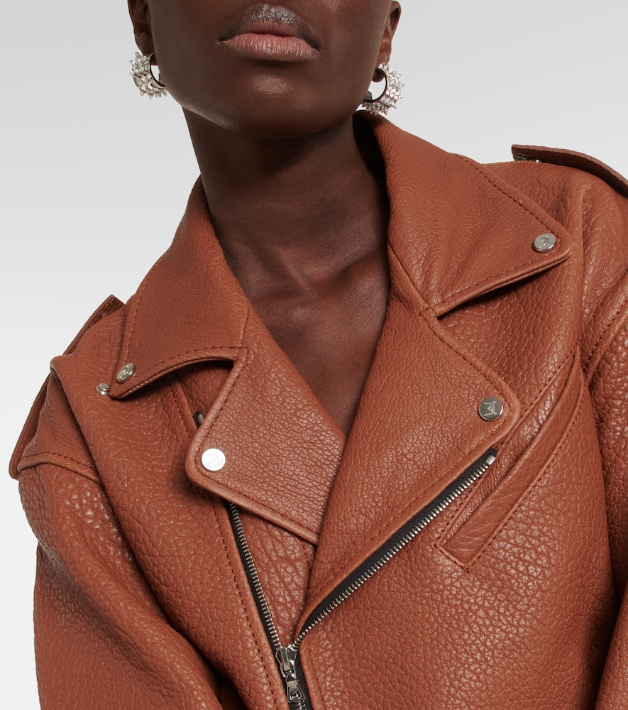 Oversized leather jacket