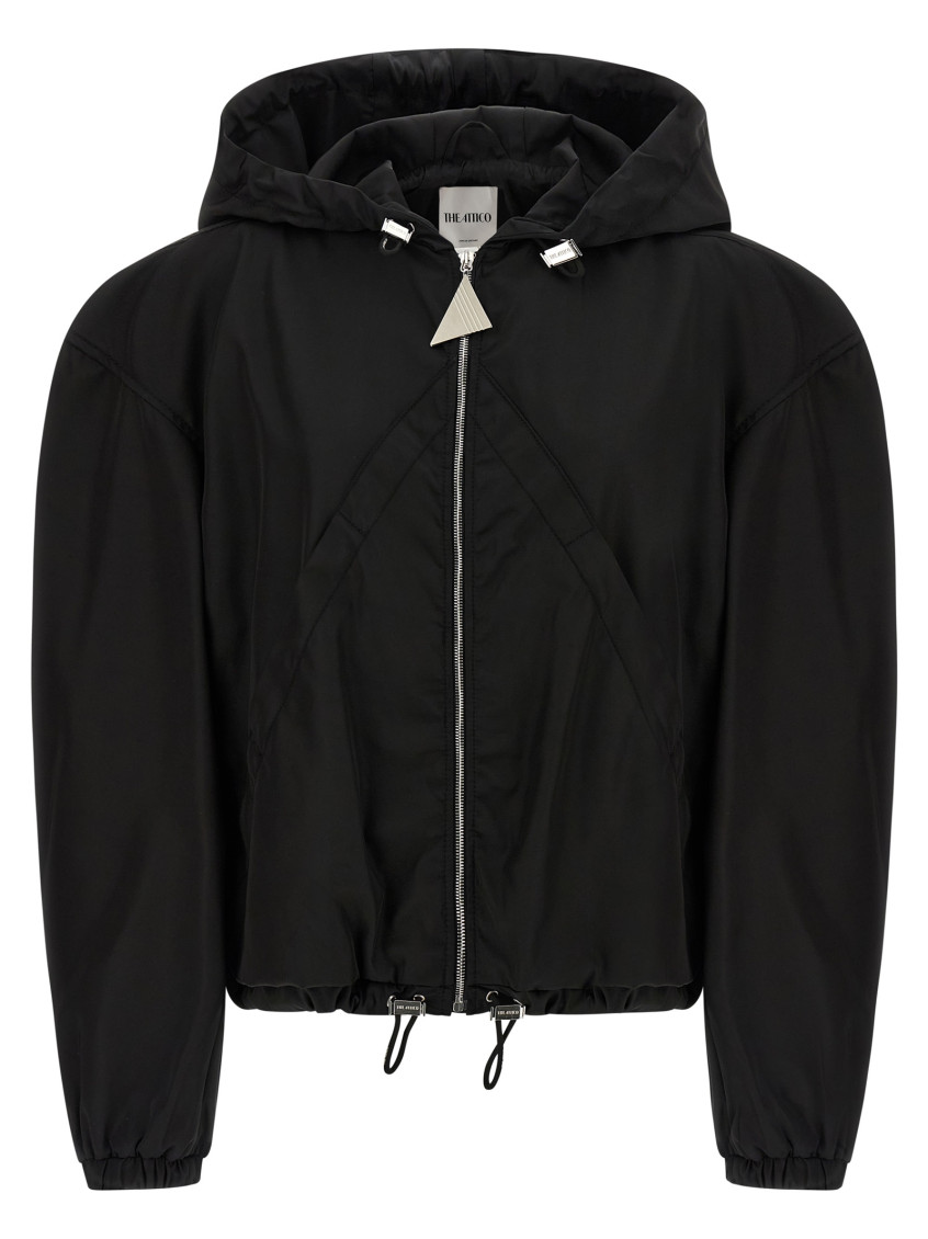 Maxi Hood Bomber Jacket Puffer Jackets Black