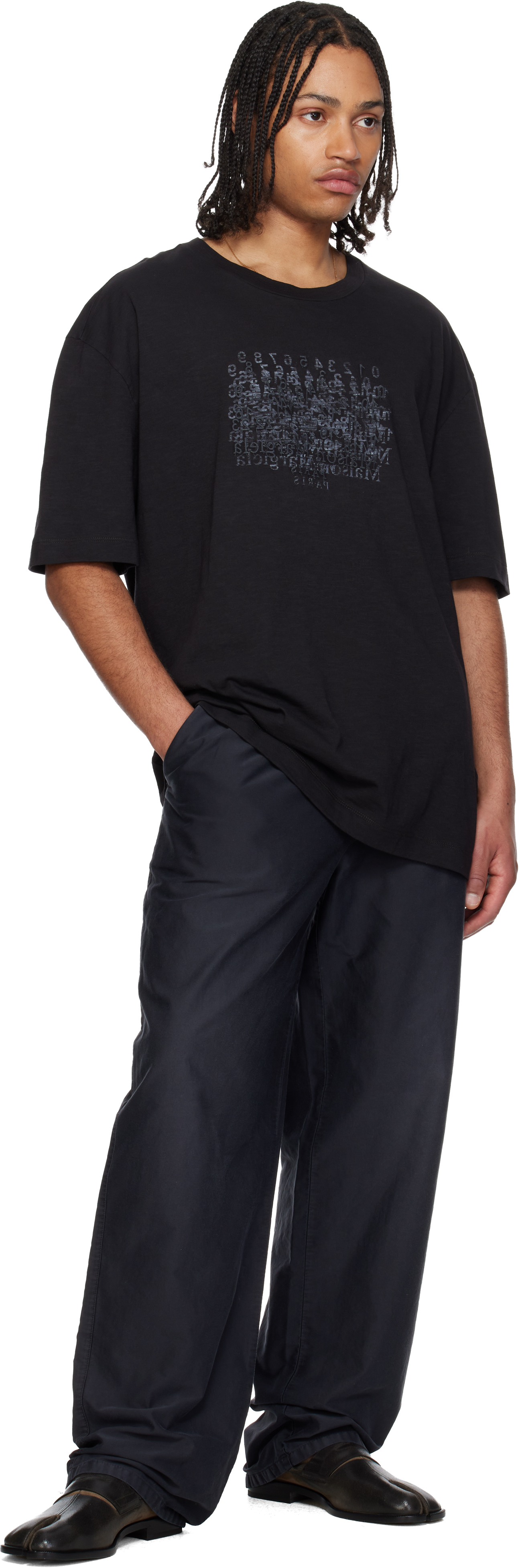 Black Cotton Numerical T-shirt