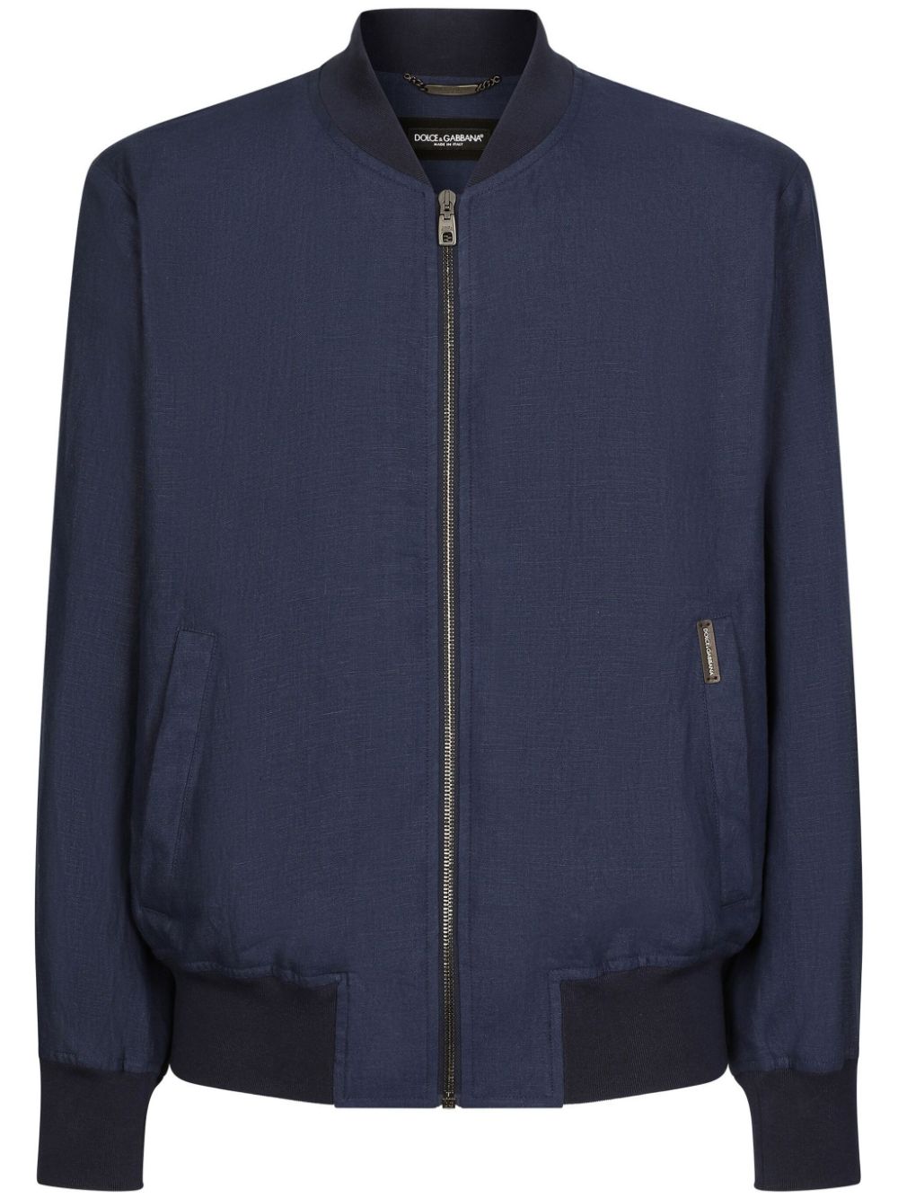 Unlined linen bomber jacket - Blue