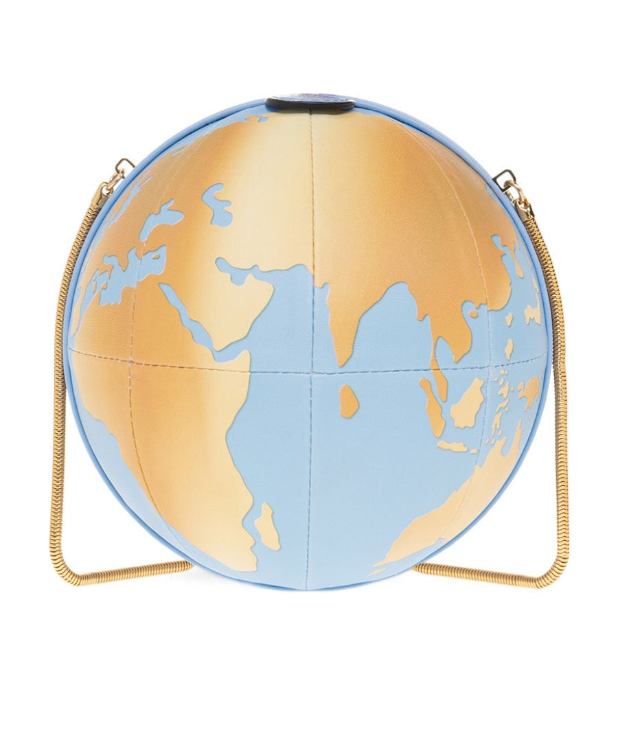 Moschino World Map Printed Chain-Link Shoulder Bag