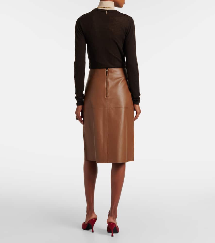 Niven leather midi skirt