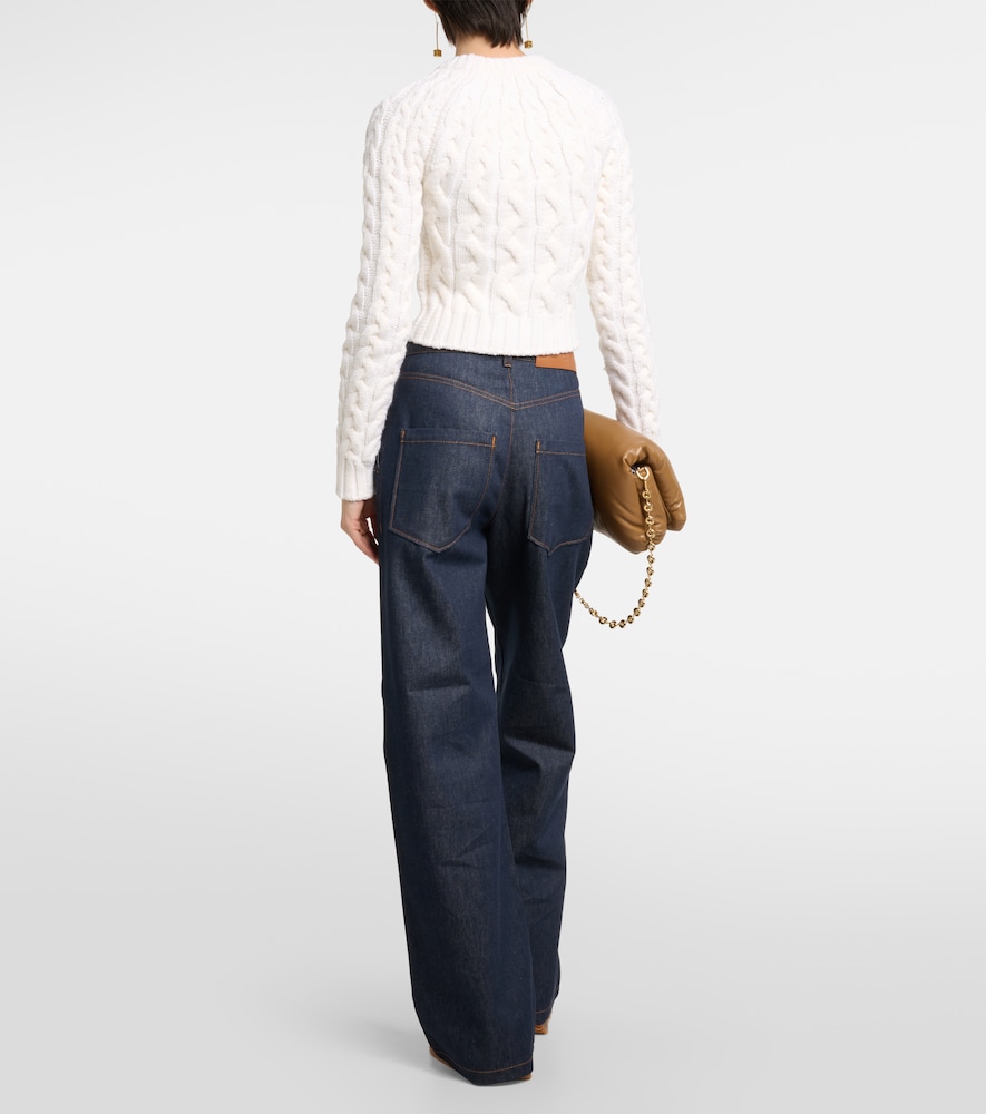 Anagram cable-knit wool-blend sweater
