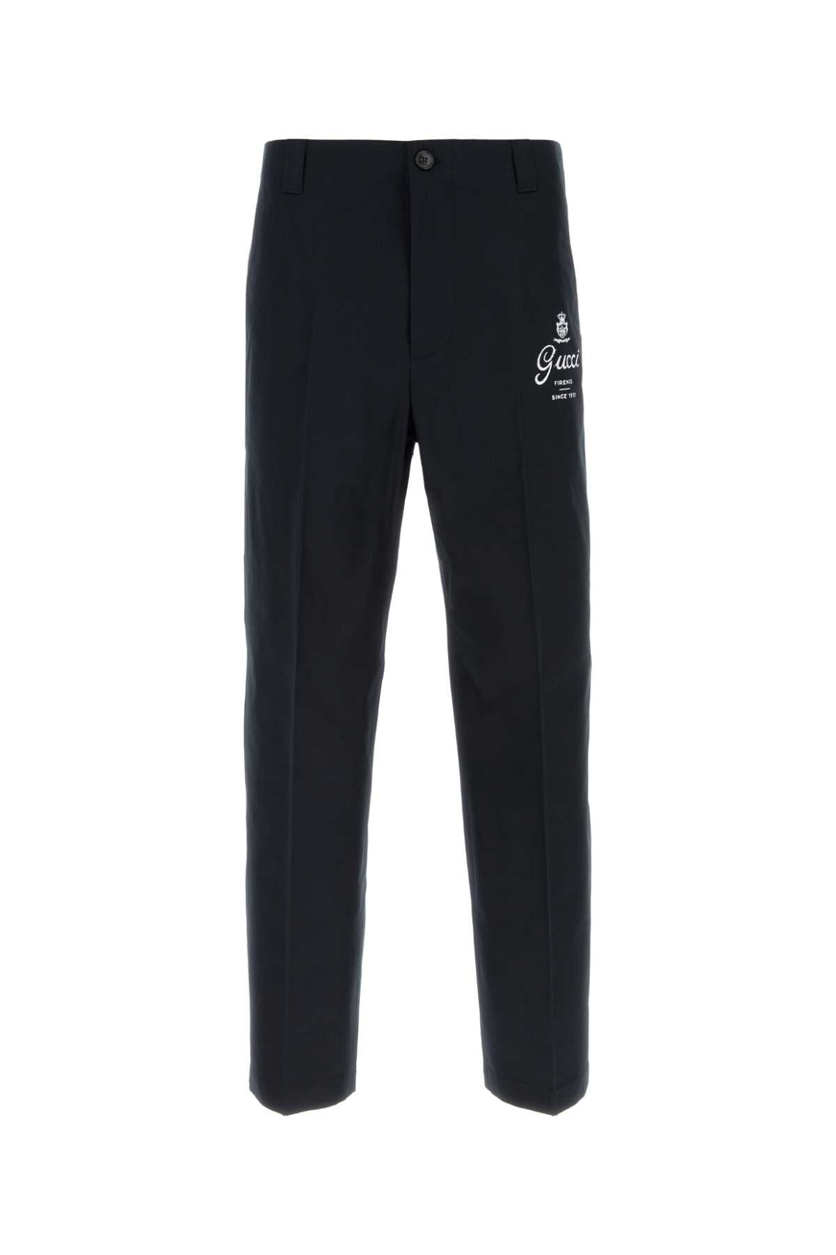 Twill Cotton Trousers — Black