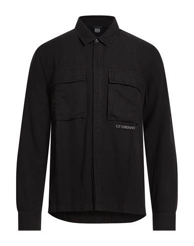 C. p. Company Man Shirt Black Size S Cotton, Linen