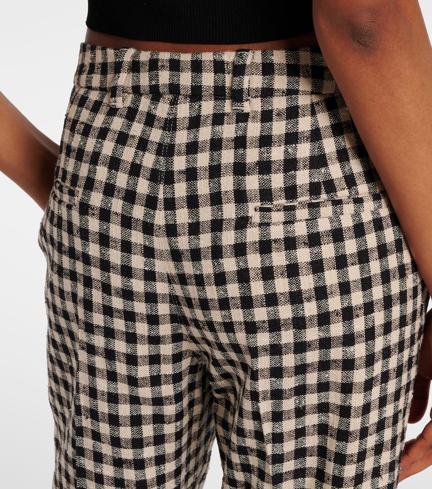 Daisy gingham cropped straight pants