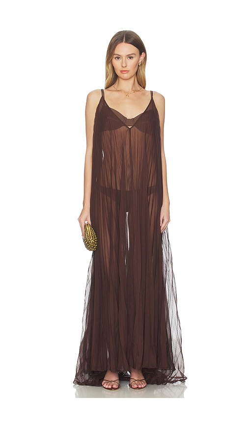 Shani Shemer Uma Maxi Dress in Espresso - Chocolate. M also in L
