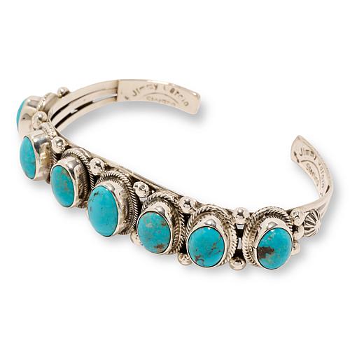 Chaco Canyon 7-Stone Sleeping Beauty Turquoise Cuff Bracelet
