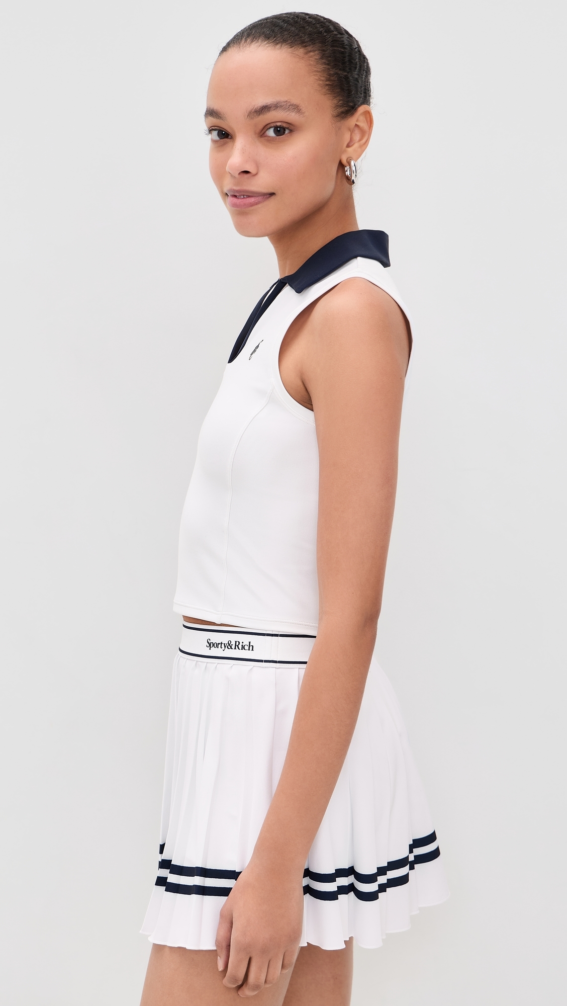 SRC Sports Polo Vest White/Dark Navy
