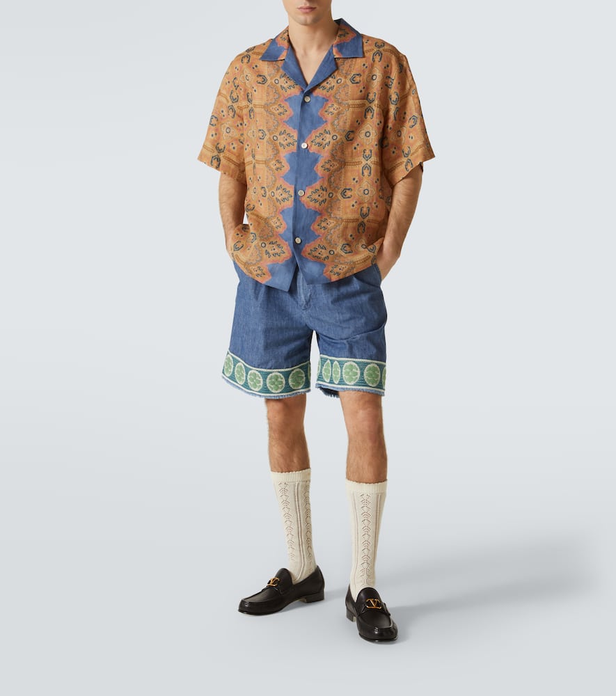 Printed linen shirt