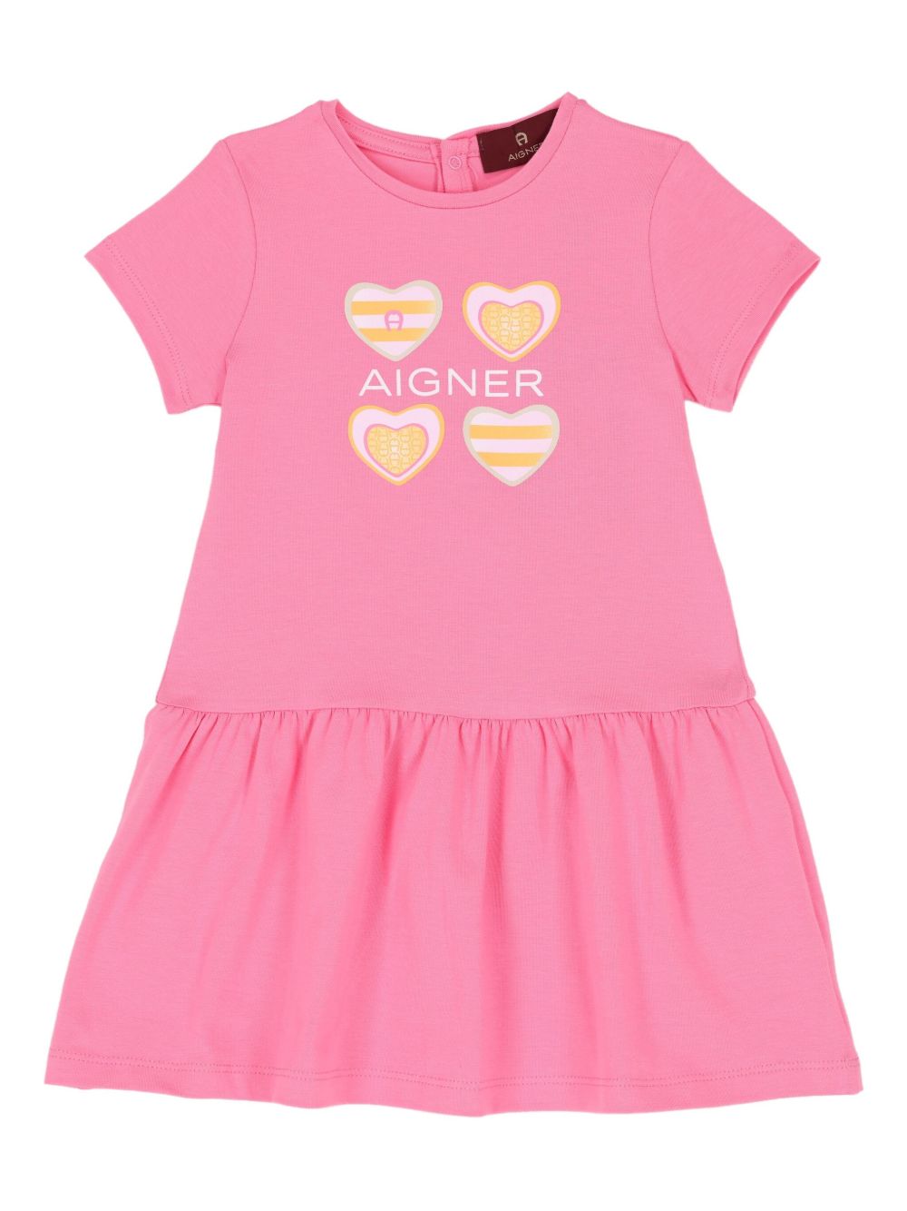 Aigner Kids heart-print A-line dress - Pink