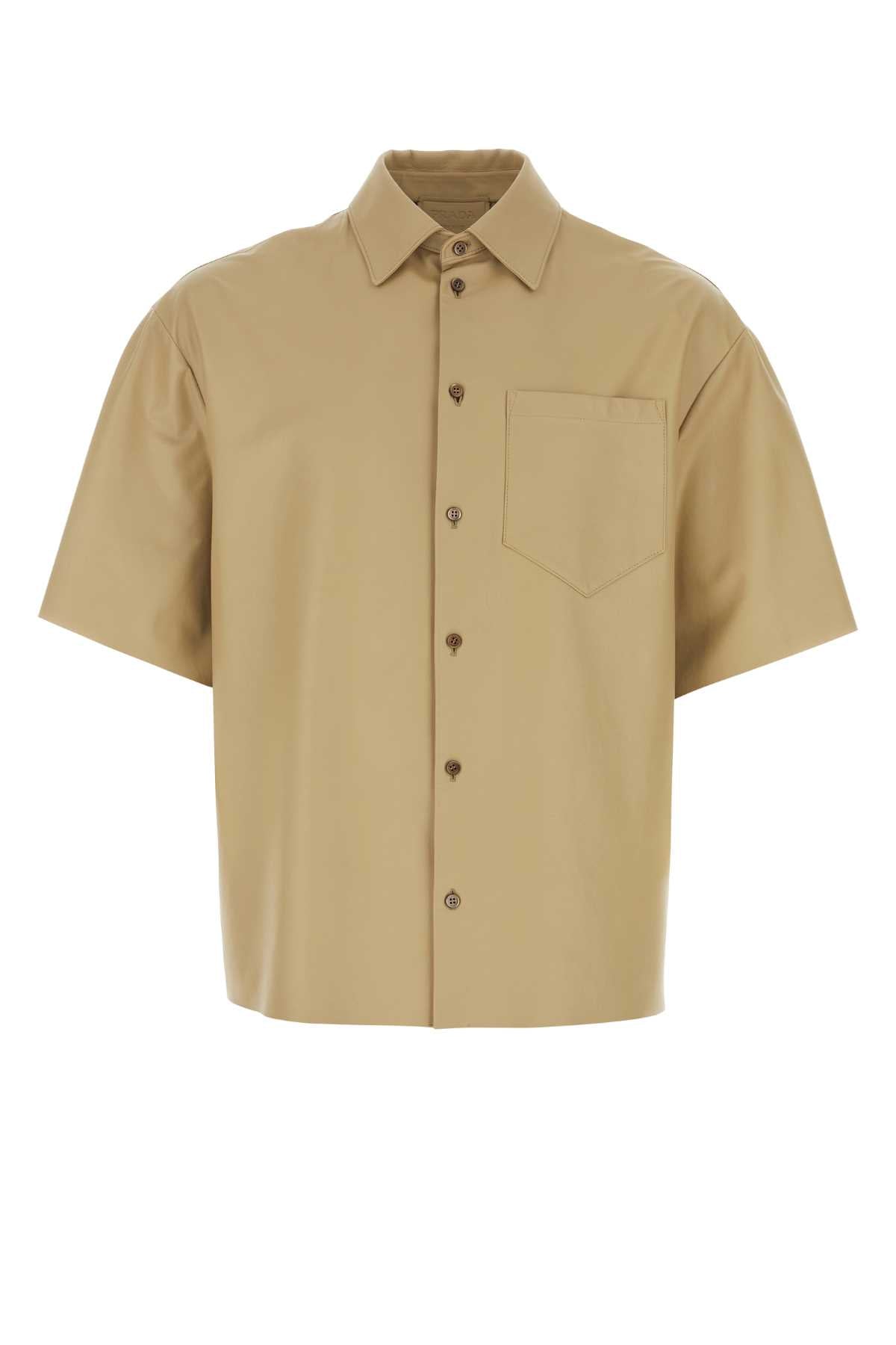 Leather Shirt — Beige