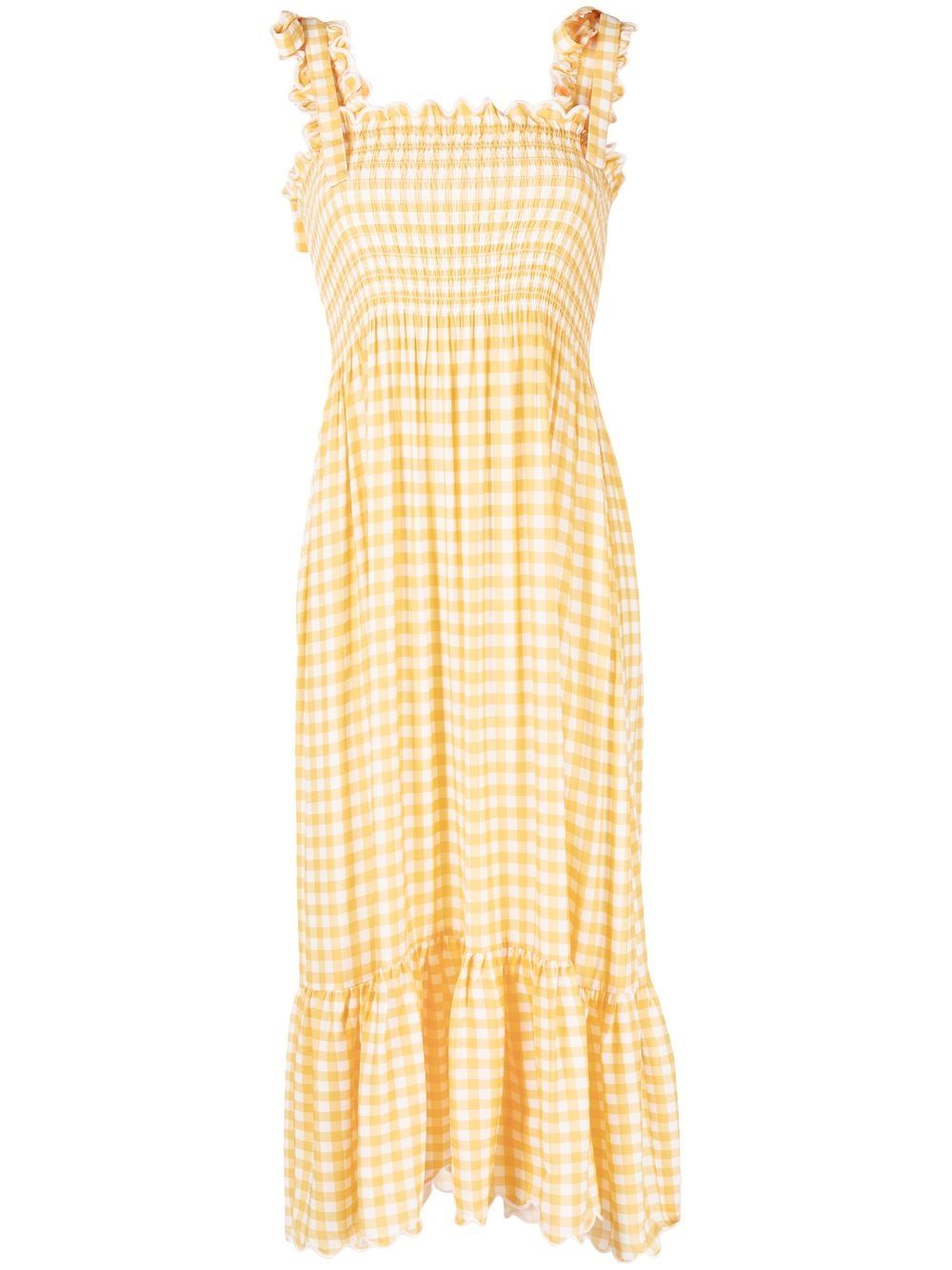 Bow-detail gingham dress - Yellow