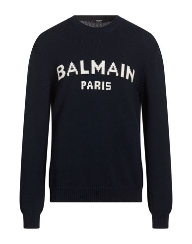 Man Sweater Navy Size L Mohair wool, Polyamide