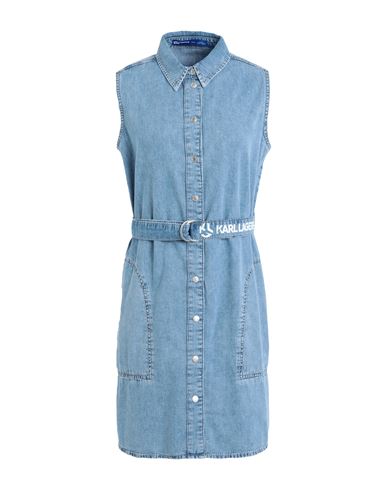 Klj Slvless Belted Denim Dress Woman Mini dress Blue