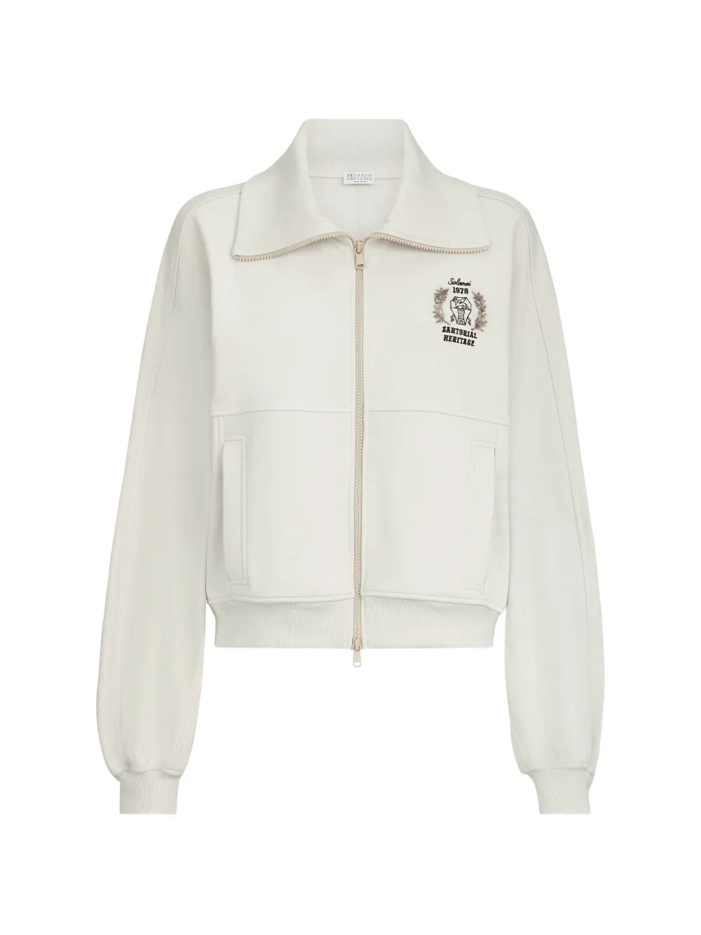 Embroidered Heraldic Cotton Sweatshirt — White