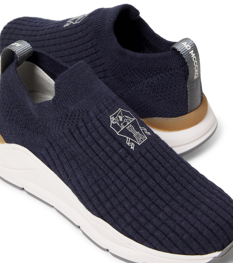 Logo knitted slip-on sneakers