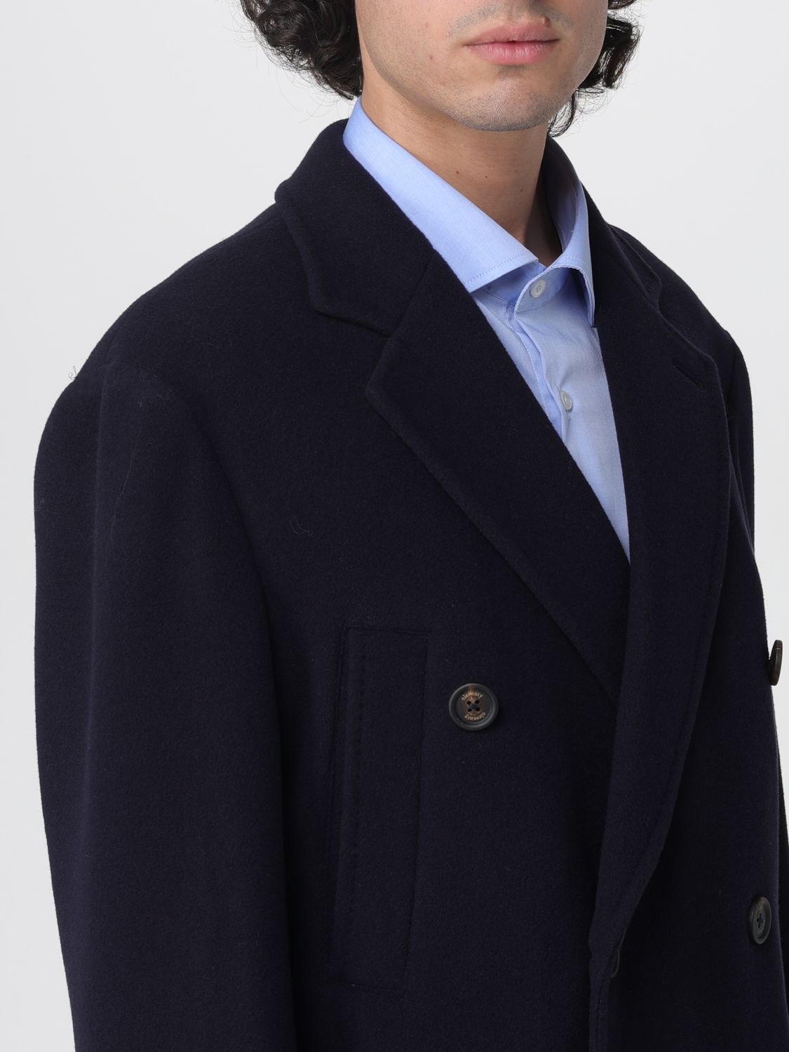 Coat Men color Blue