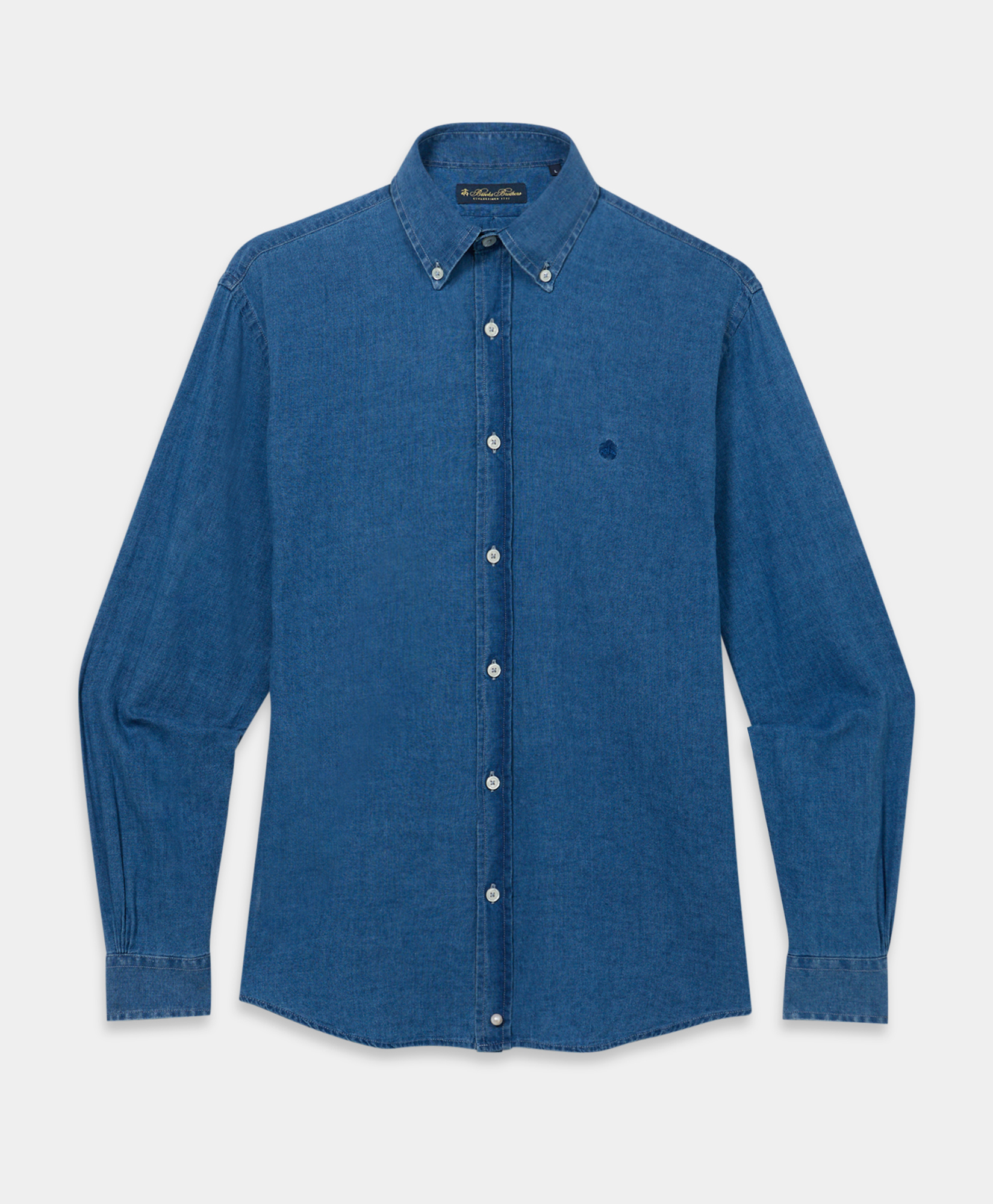 Regular Fit Denim Shirt With Button Down Collar