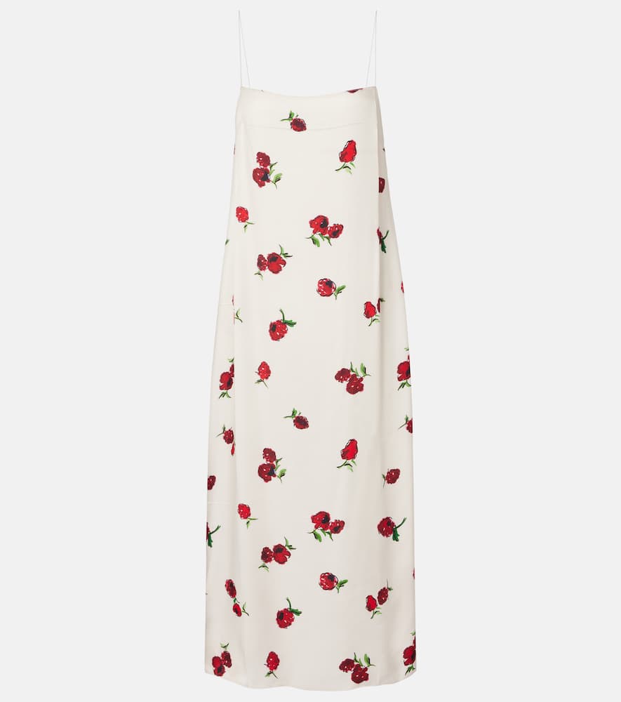 Sicily printed twill slip dress