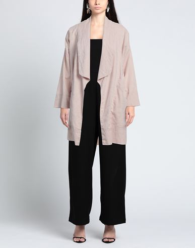 Woman Overcoat & Trench Coat Beige Size 6 Linen, Cotton