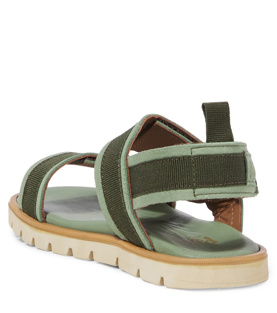 PèPè Suede-trimmed sandals