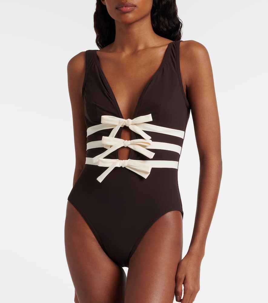 Lenora bow-detail swimsuit