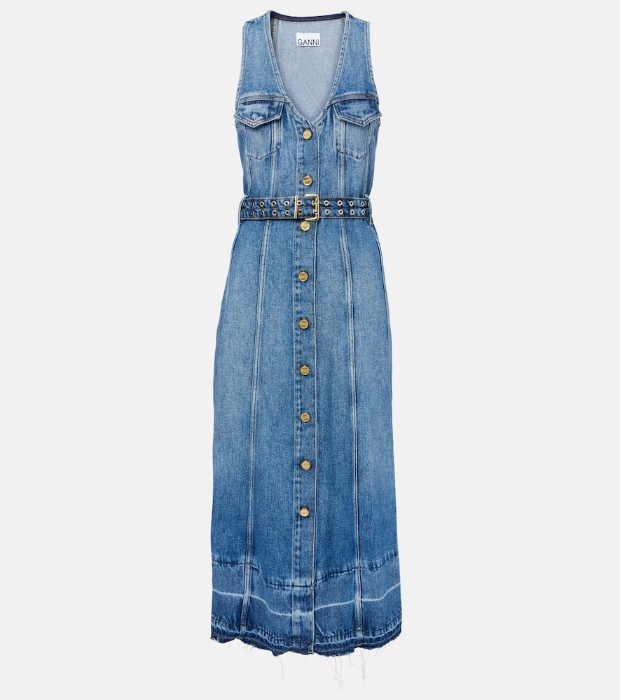 Denim midi dress