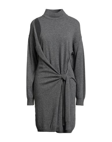 Woman Midi dress Grey Size 8 Polyamide, Wool, Viscose, Cashmere