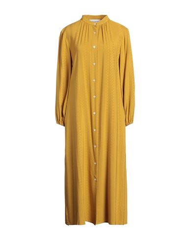 Woman Midi dress Mustard Size 6 Viscose