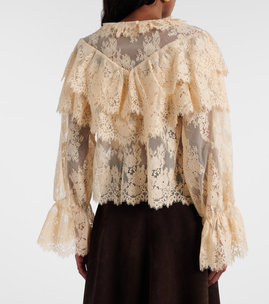 Faryn ruffled lace blouse