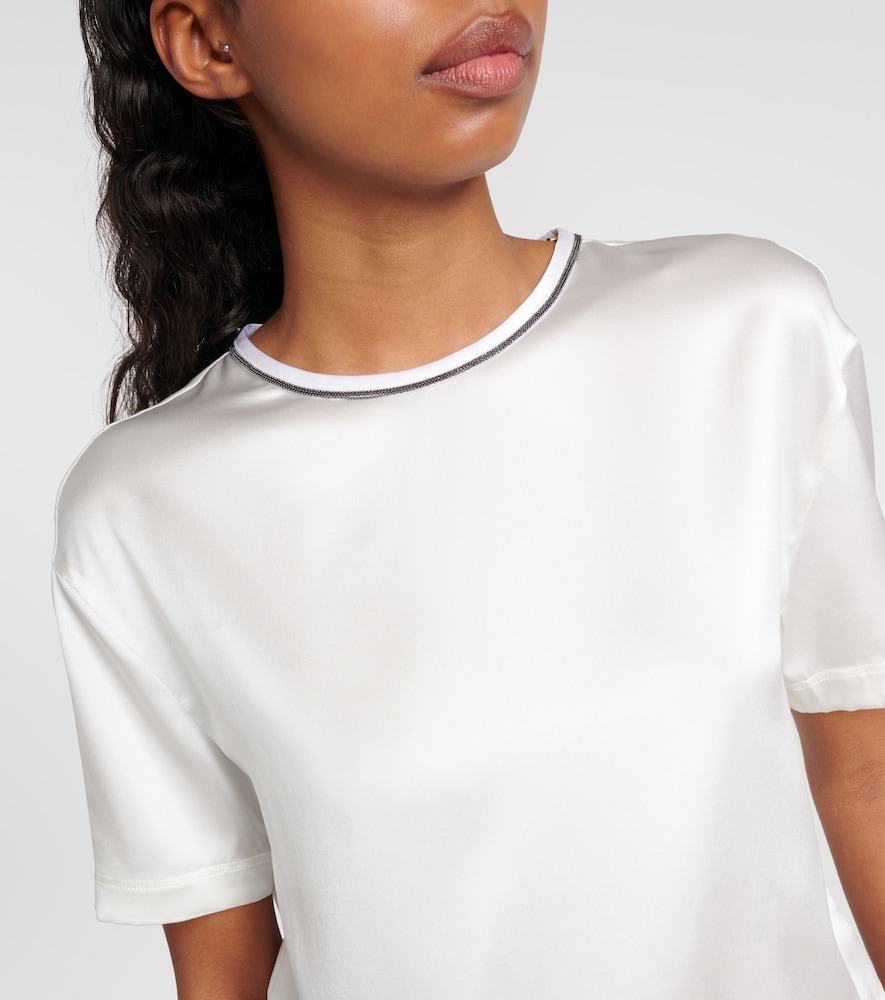 Silk-blend satin top