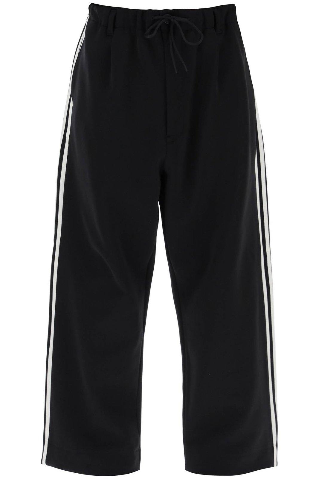 3-stripe drawstring track pants - Black
