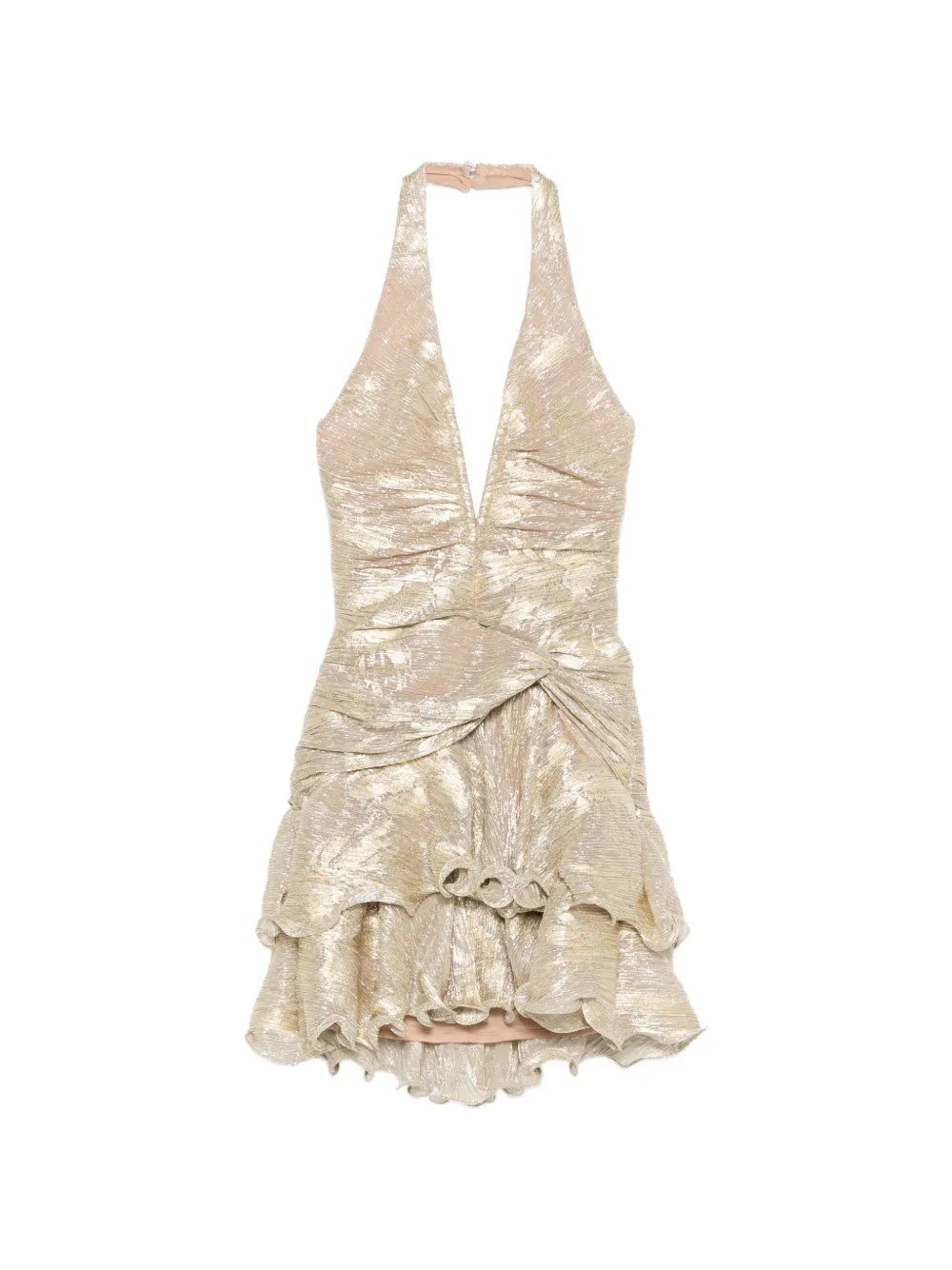 Lurex Plunge Mini Dress