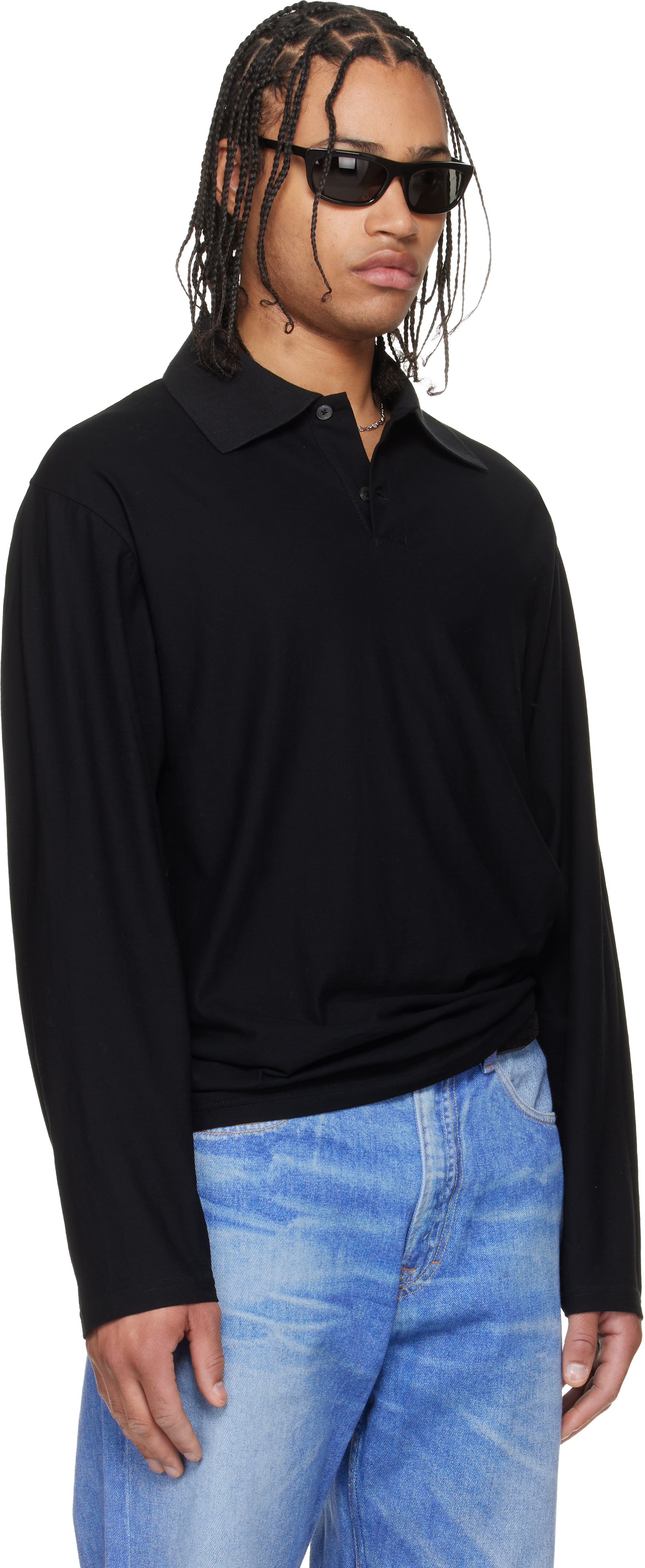 Black Rugby Longsleeve Polo