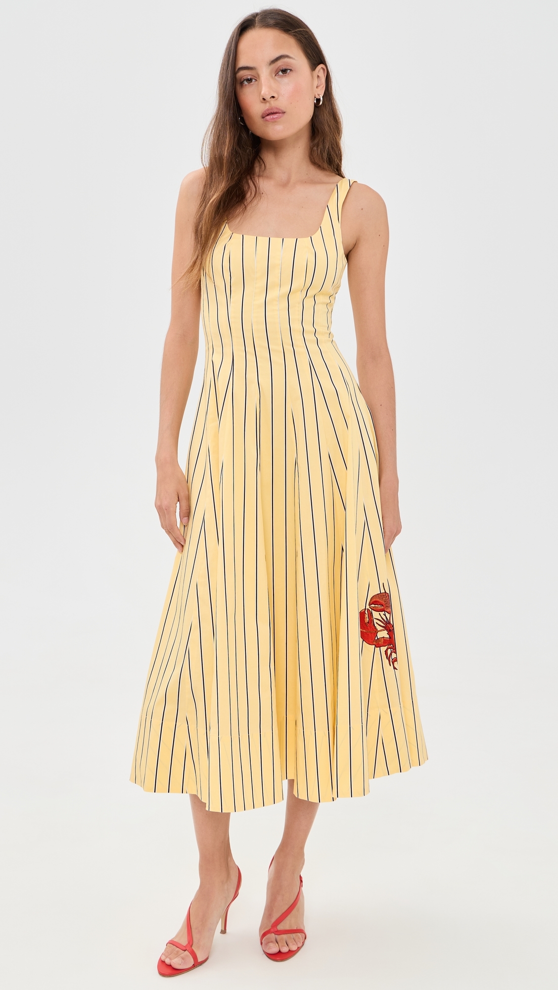 Wells Dress Monday Stripe Lobster