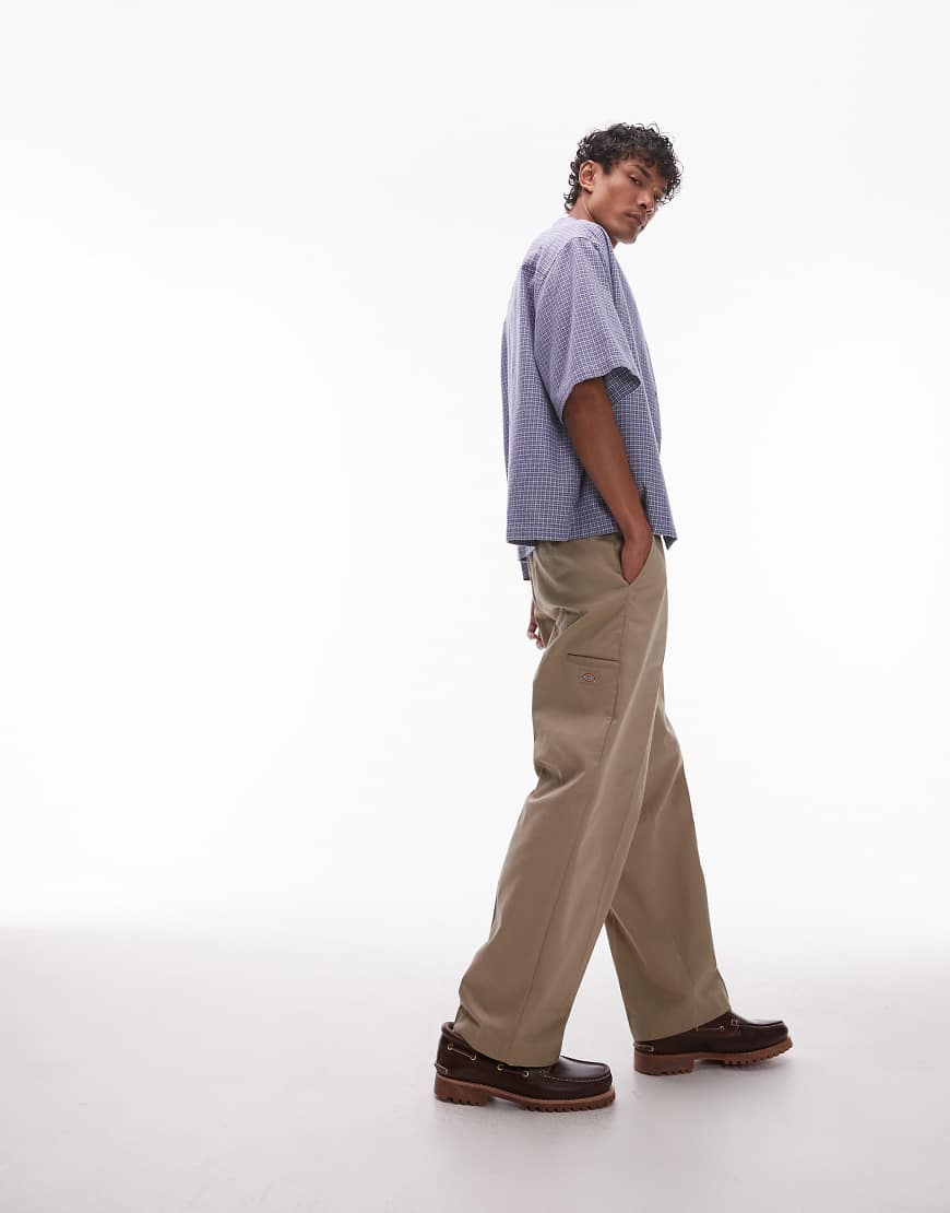 247 loose baggy fit work trousers in light tan-Neutral