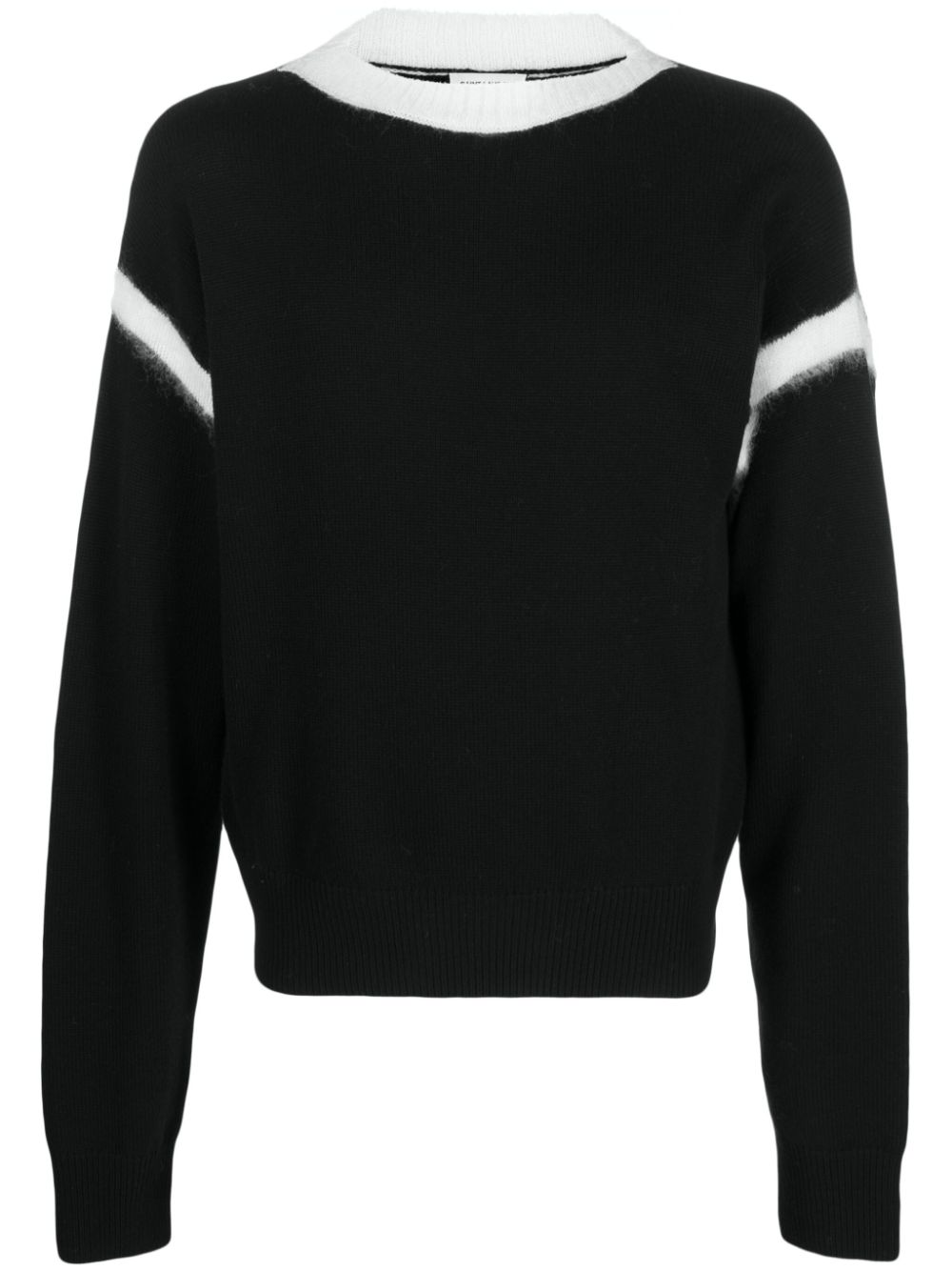 Bicolour knitted jumper - Black