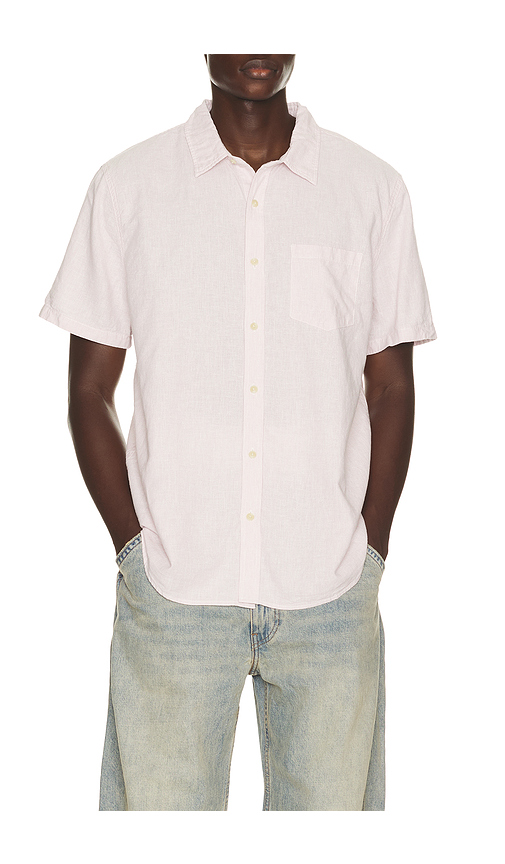 Marine Layer Better Than Linen Shirt in Purple. S. Also in M, L, XL/1X