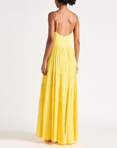 Woman Maxi dress Yellow Size 6 Rayon