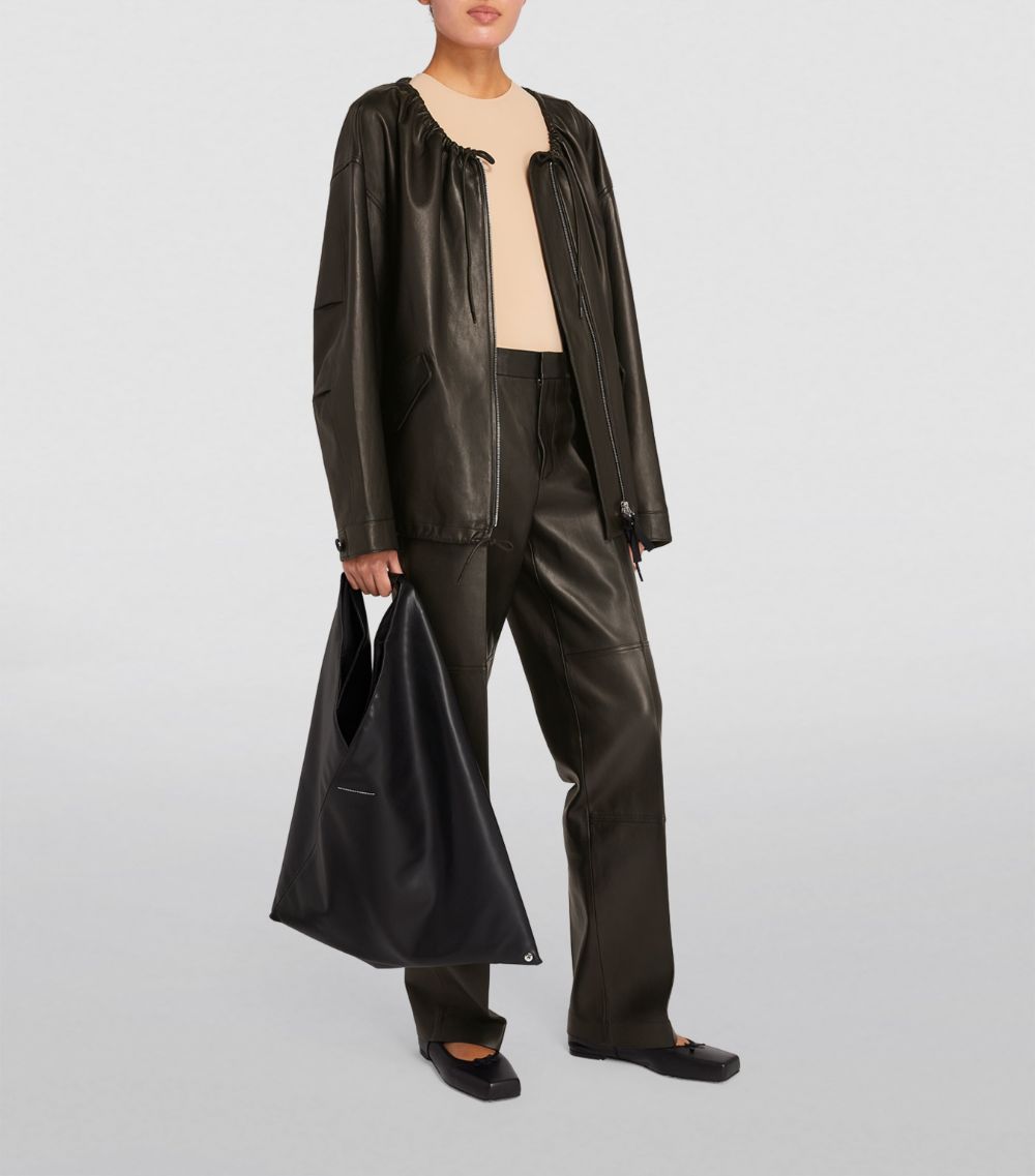 Leather Ruched Jacket