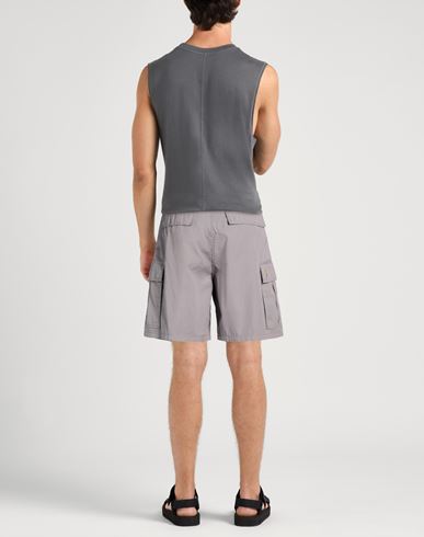Man Shorts & Bermuda Shorts Grey Size 29 Cotton