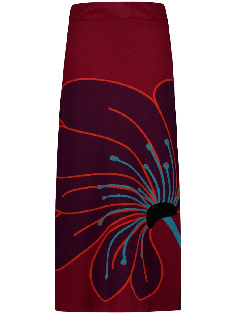 Jacquard pencil skirt - Red