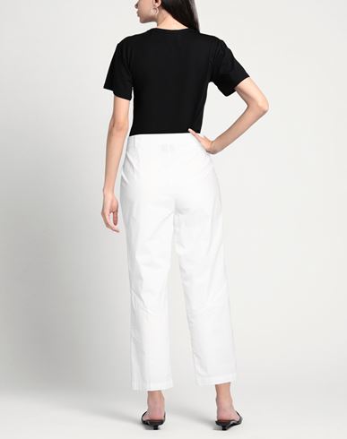 Woman Pants White Size L Cotton