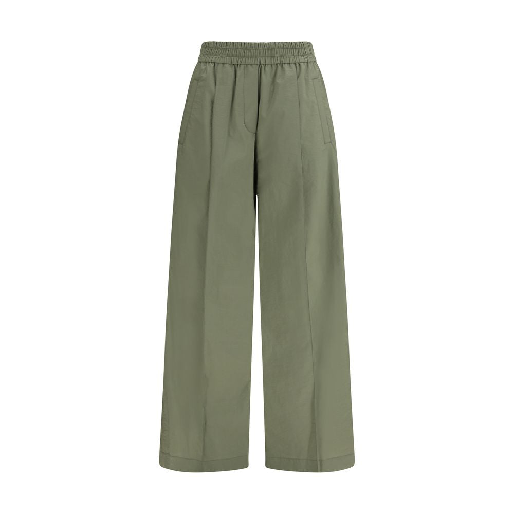 Cotton-Blend Trousers — Green