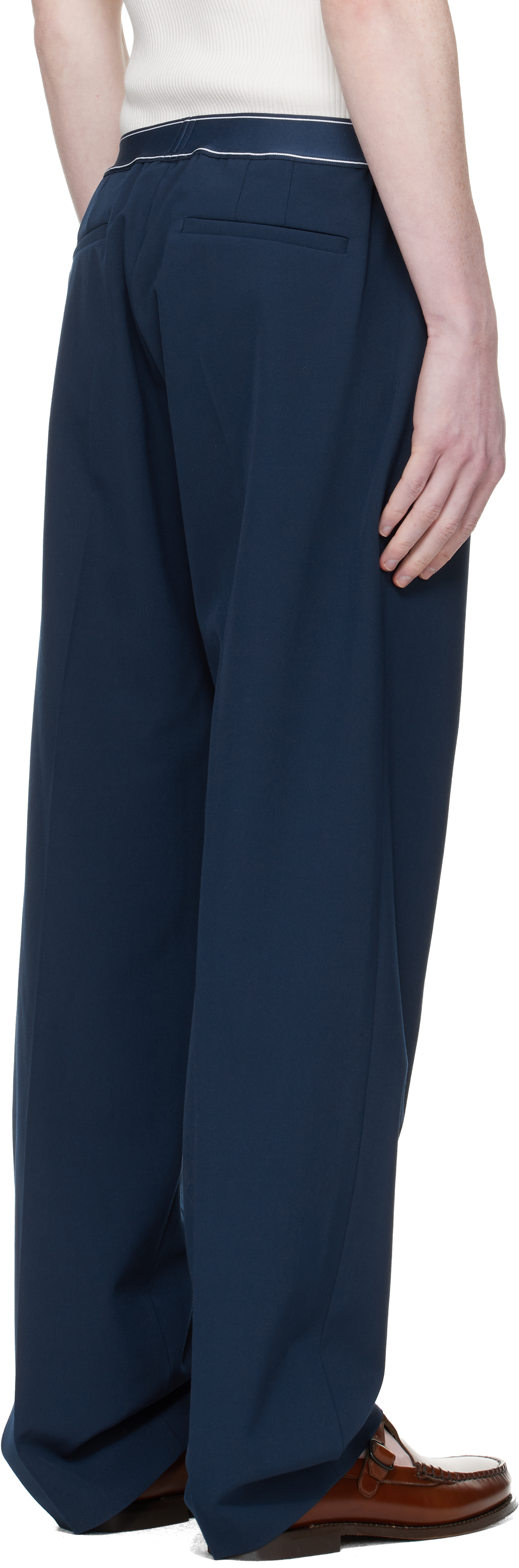 Navy Wool Sports Trousers