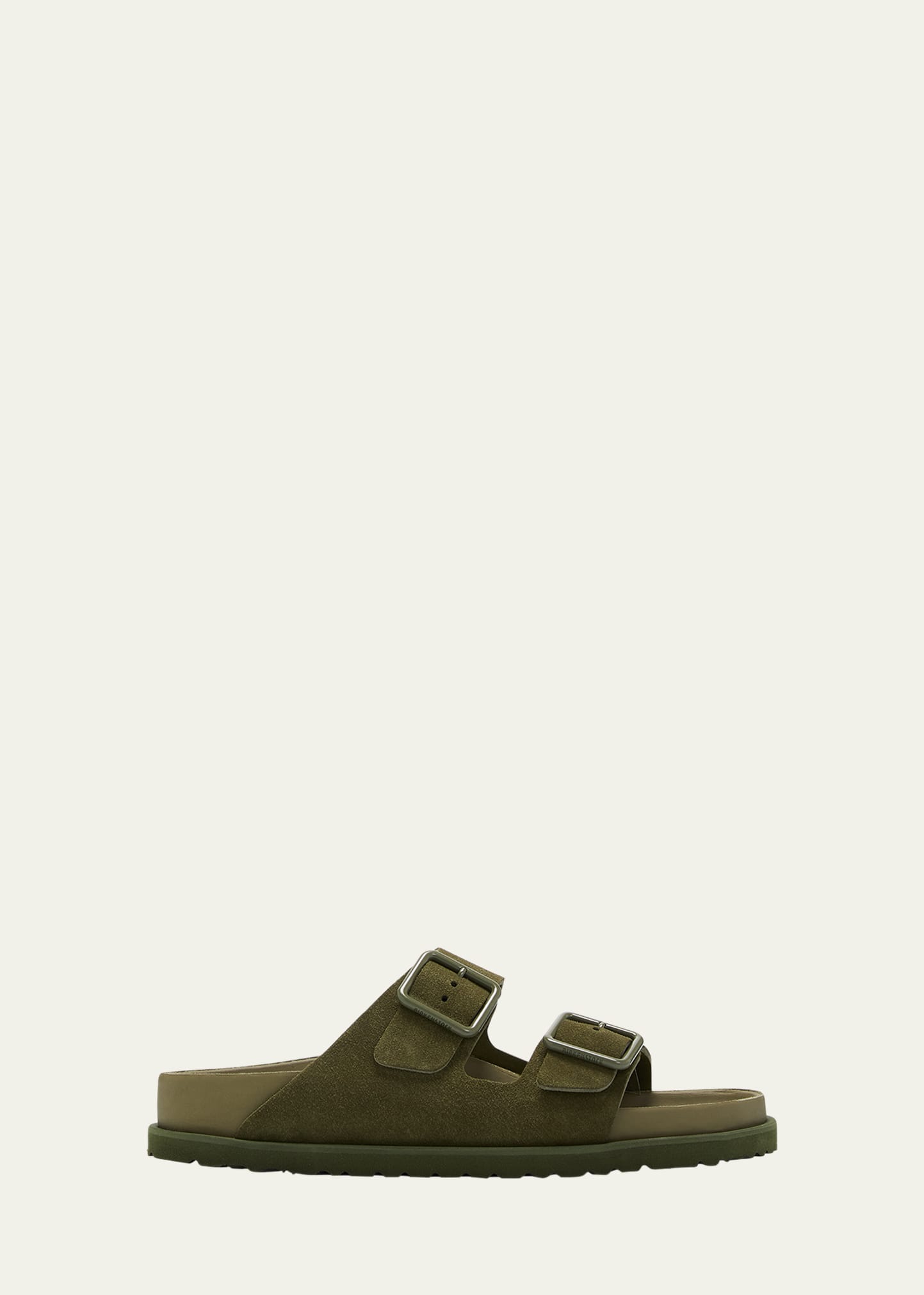 Arizona Suede Dual-Buckle Slide Sandals